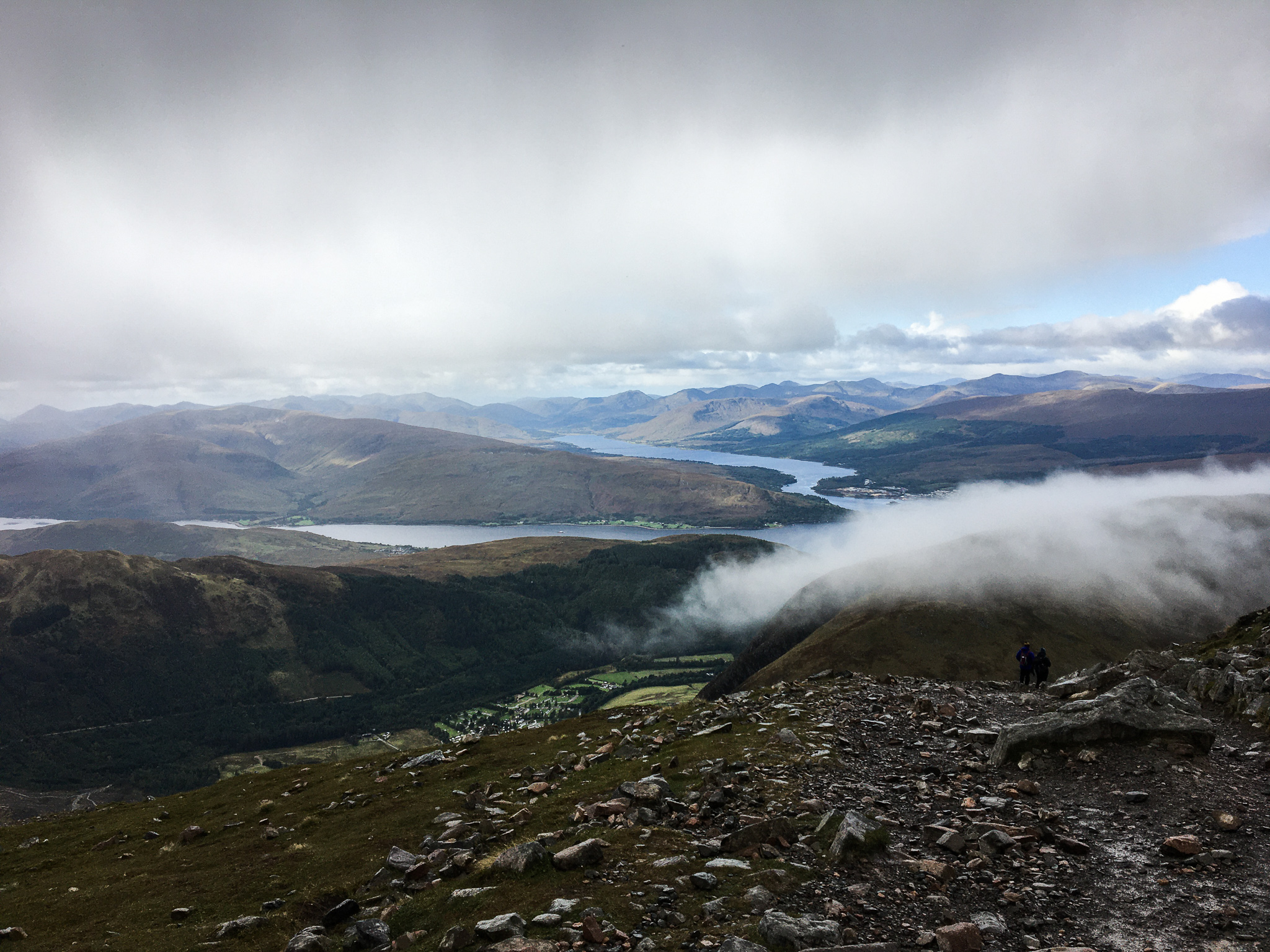 Ben Nevis, skyer og turister